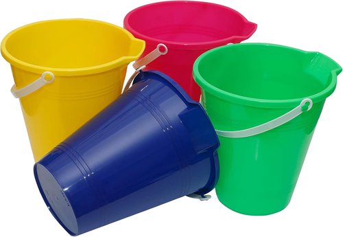 Holady Large Sand Beach Buckets - Fun Water Buckets for Summer Parties | 4-Pack Set