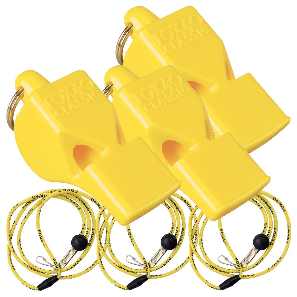 Fox 40 Classic w/Breakaway Lanyard 3 Pack (Yellow)