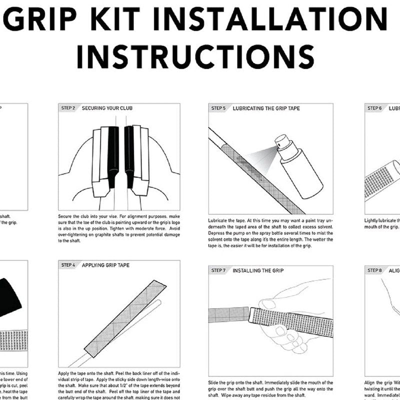 Karma Revolution Standard Size Golf Grip Kit with Grip Tape, Solvent, Rubber Vise Clamp, 13 Black No Alignment Necessary Easy Installation All-Weather Performance Replacement 360 Golf Grips for Men
