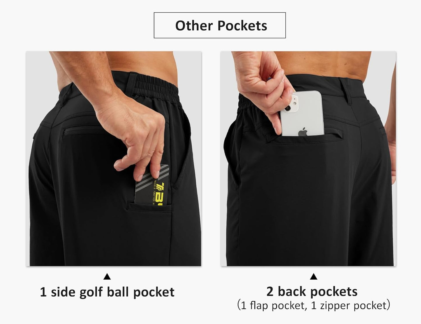 TBMPOY Men's Casual Golf Shorts - Lightweight Quick-Dry Fabric with 5 Pockets | Stretch Elastic Waist