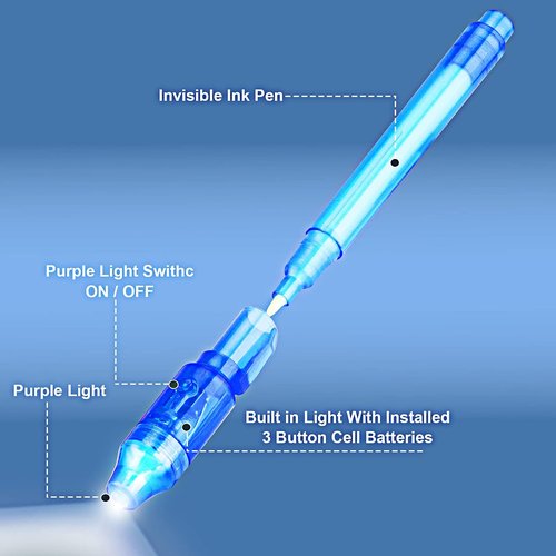 Invisible Spy Ink Pen Set - 5 Pack with UV Light | Fun Party Favors for Kids 8-12, Perfect for Stocking Stuffers