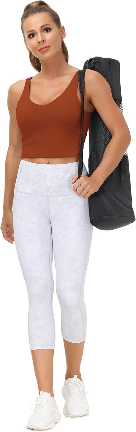 The Gym People Women's Longline Sports Bra - Wirefree & Padded for Medium Support