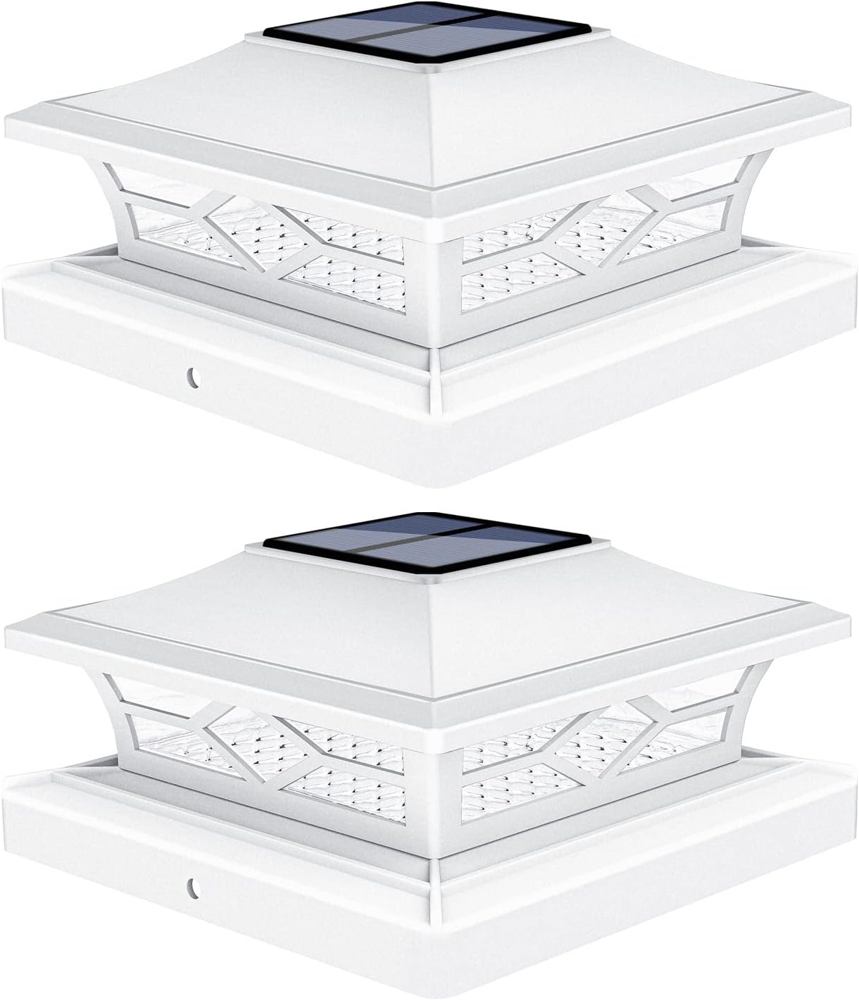 Solar Post Cap Lights 6-Pack - Waterproof LED Outdoor Lighting for 4x4 & 6x6 Decks, 2 Color Modes