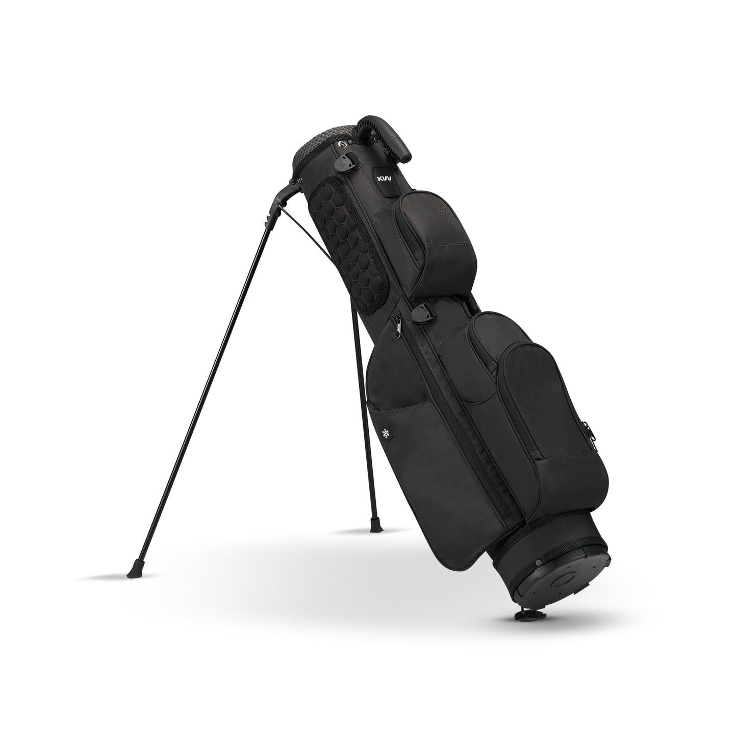 KVV Lightweight Pitch and Putt Golf Bag with Stand, Adjustable Dual Straps, Golf Stand Bag for Extra Storage in a Smaller Size(Black)