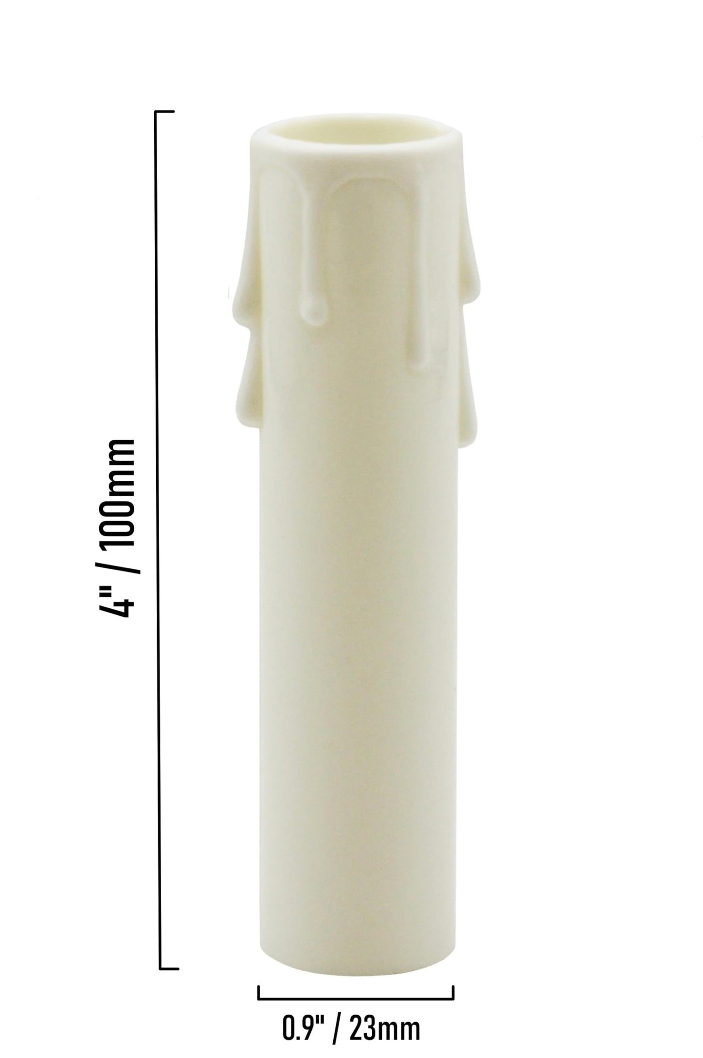 Creative Hobbies 4 Inch Tall Ivory Plastic Drip Look Candle Socket Covers for Chandeliers - Candelabra Base | 6 Pack
