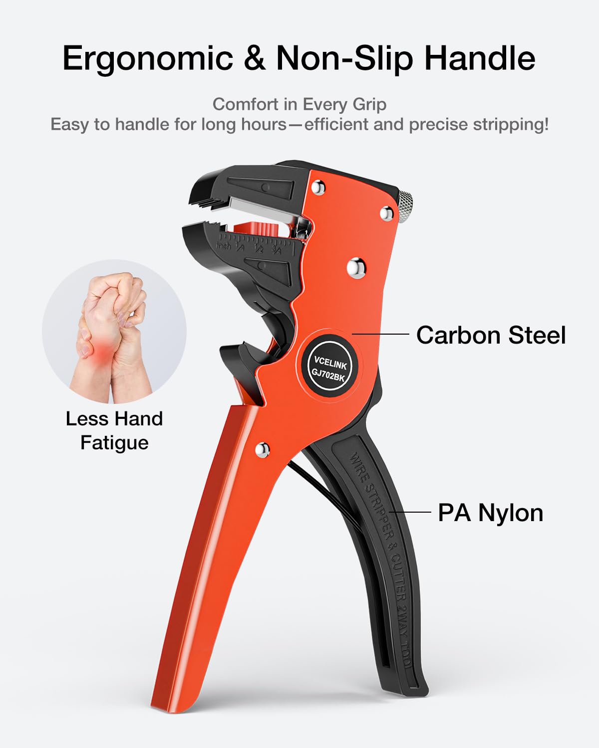 VCELINK Automatic Quickstrip Wire Stripper and Cutter, Professional Quick Strip Wire Stripper, 2 in 1 Adjustable Electrical Cable Wire Stripping Tool&Eagle Nose Self-Adjusting Wire Pliers, Black