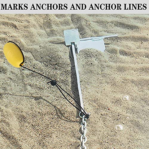 MOPHOEXII Yellow 2 Pack Marine Anchor Buoy Marker with 30ft Rope & Stainless Steel Hook