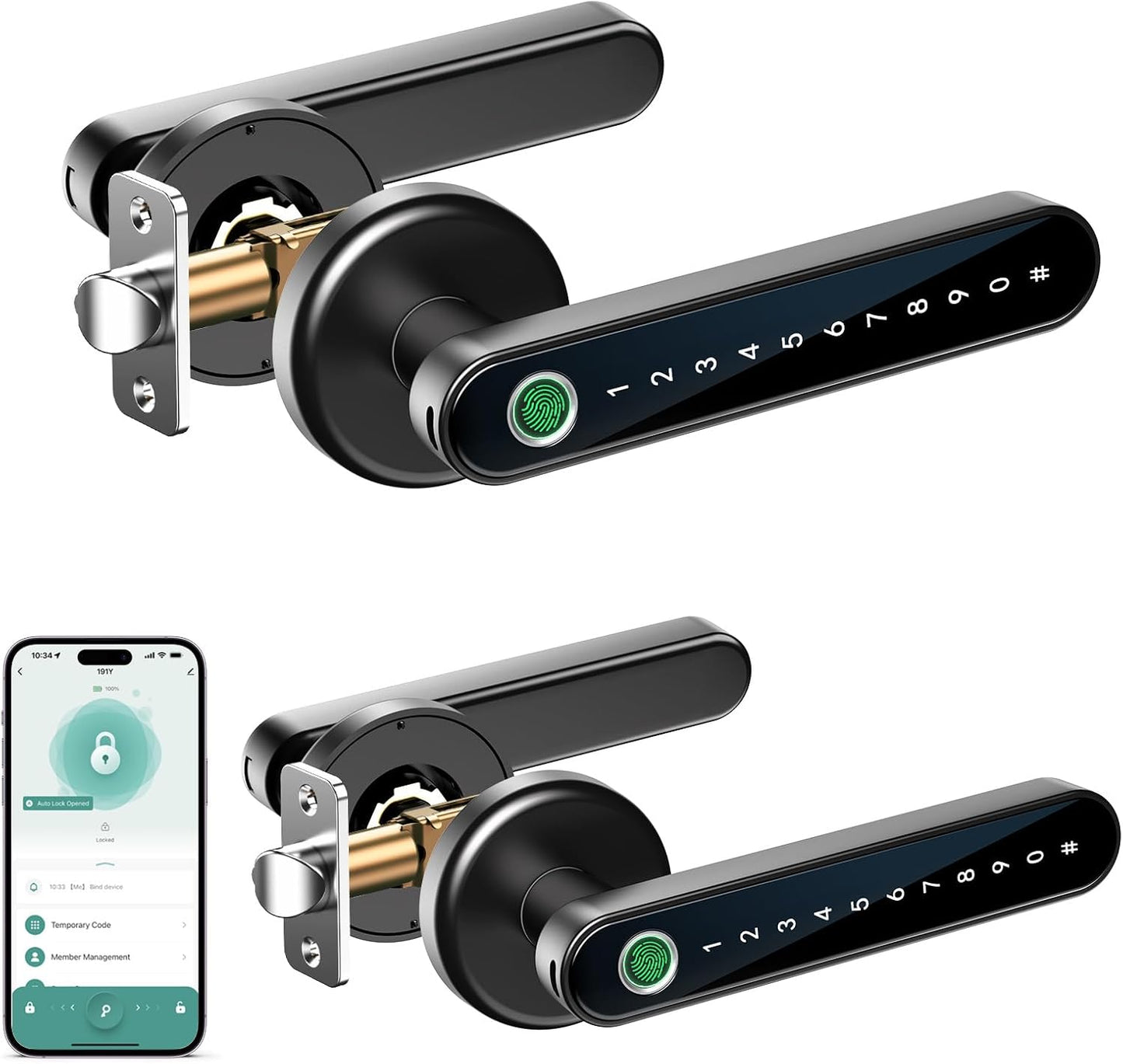 Smart Fingerprint Door Lock with Keypad - Keyless Entry Lock for Home & Office