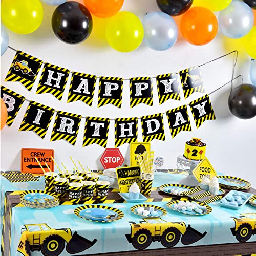 Construction Theme Tablecloth - 108" x 54" Dump Truck Party Cover - 1 Pack