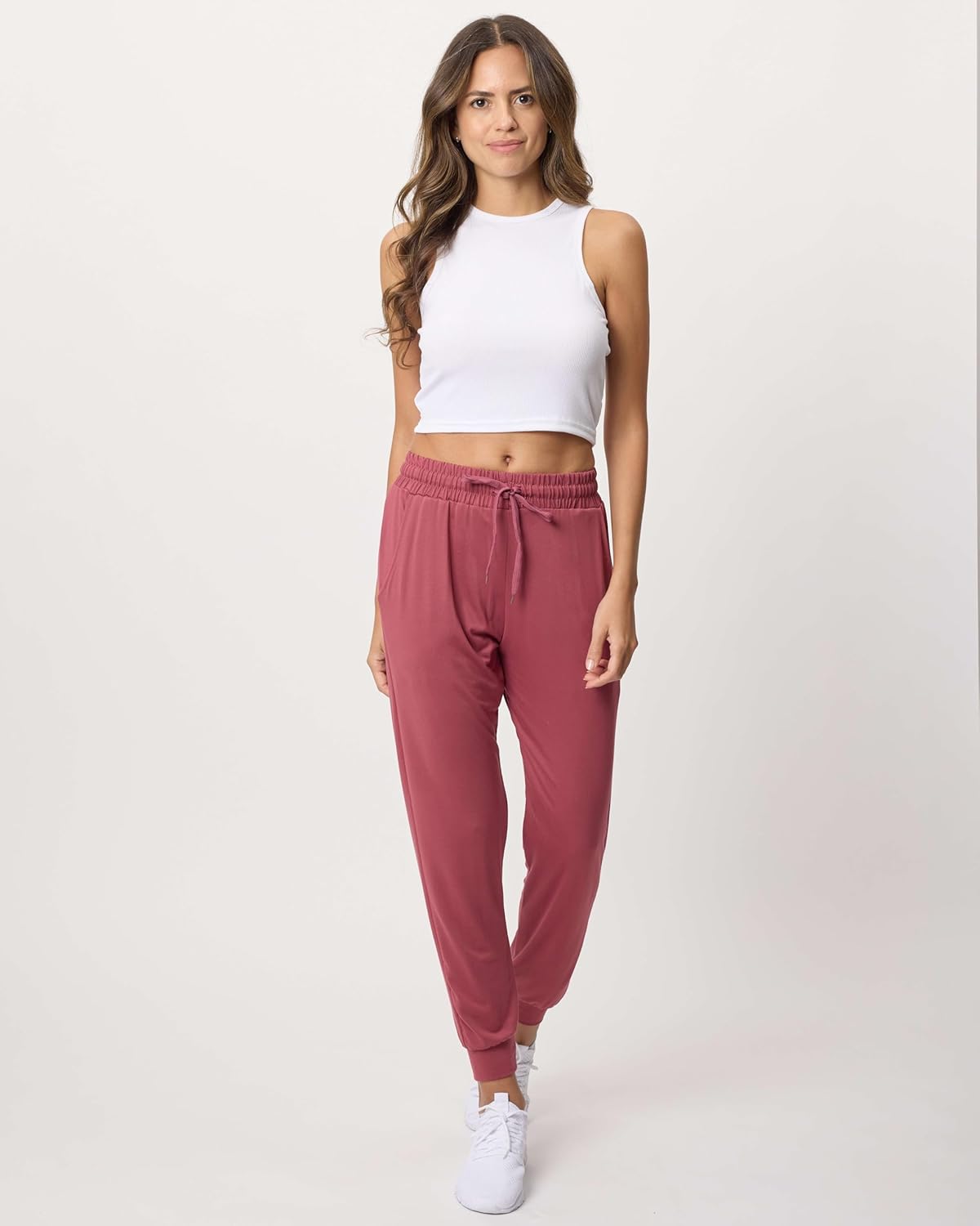 Real Essentials Women's Lounge Joggers - Comfortable Sweatpants with Pockets | Plus Size Available