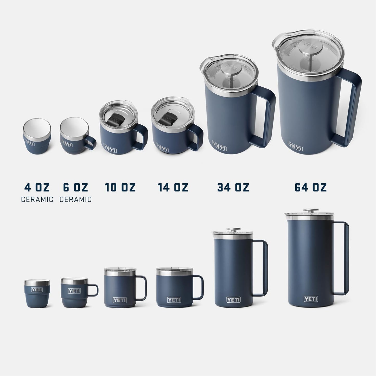 YETI Rambler 14 oz Ceramic Lined Stackable Mug - Vacuum Insulated Stainless Steel | Cherry Blossom