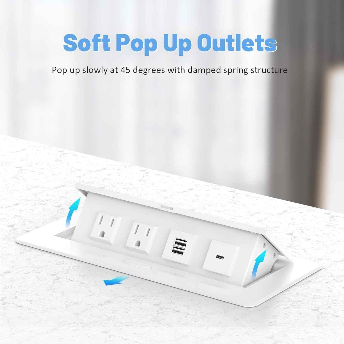 Power Hub Conference Table Connectivity Box - HDMI, USB-C, USB-A & AC Outlets