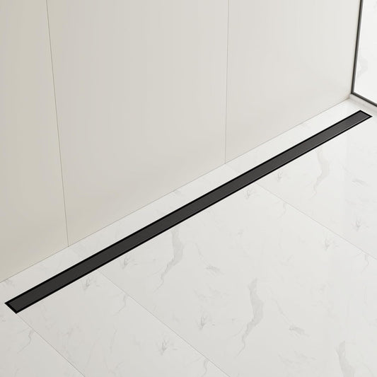 Neodrain 18-Inch Gold Linear Shower Drain - Brushed Brass, Tile Insert Cover & Hair Strainer