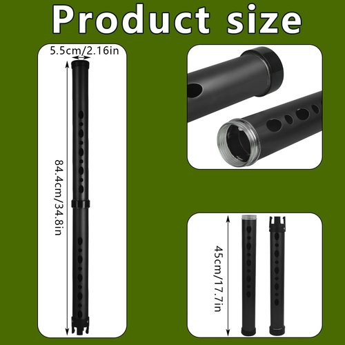 LOVACE Golf Ball Retriever, Aluminum Golf Ball Picker Upper Tube (Black)