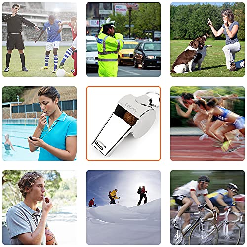 Stainless Steel Sports Whistle with Lanyard - Loud Referee Coach Whistle