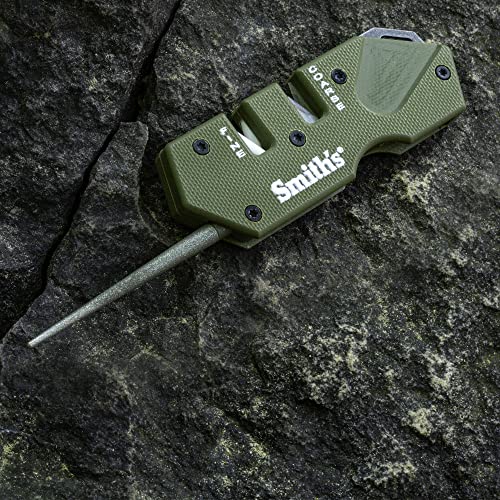 Smith’s PP1-Mini Tactical Pocket Pal Knife Sharpener – 2-Stage, Diamond Rod, G10 Handle