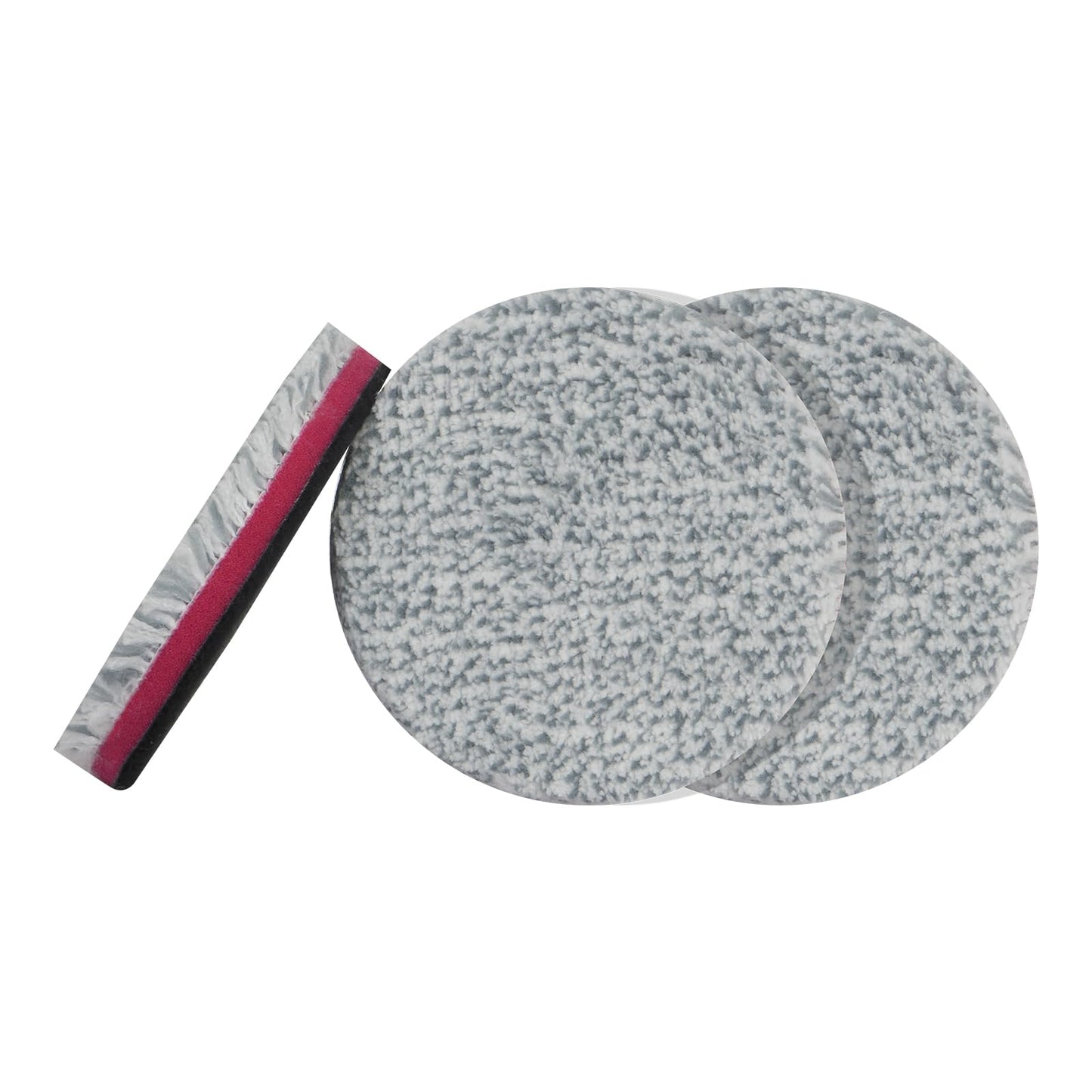 Autolock Microfiber Cutting Pads, 3Pcs 3 Inch Polishing Microfiber Pad, Finishing Disc with Hook & Loop Backing for Car Compounding, Cutting, Buffing, Waxing and Polishing