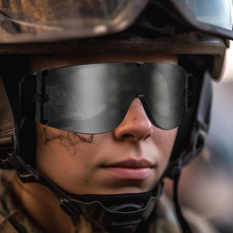 GGBuy Airsoft Tactical Goggles Military Glasses Outdoor Sports Adjustable Safety Shooting Glasses for Hunting (002 Black)