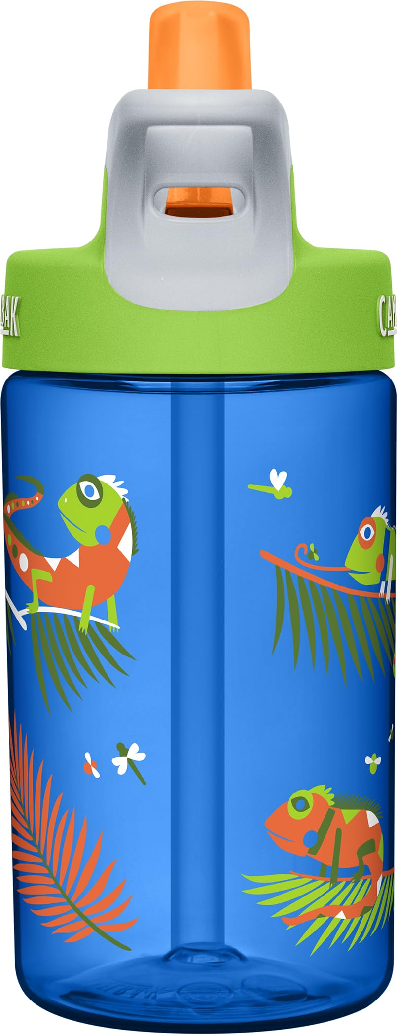 CamelBak Eddy Kids Big Bite Valve Straw Water Bottle Iguanas, 12oz