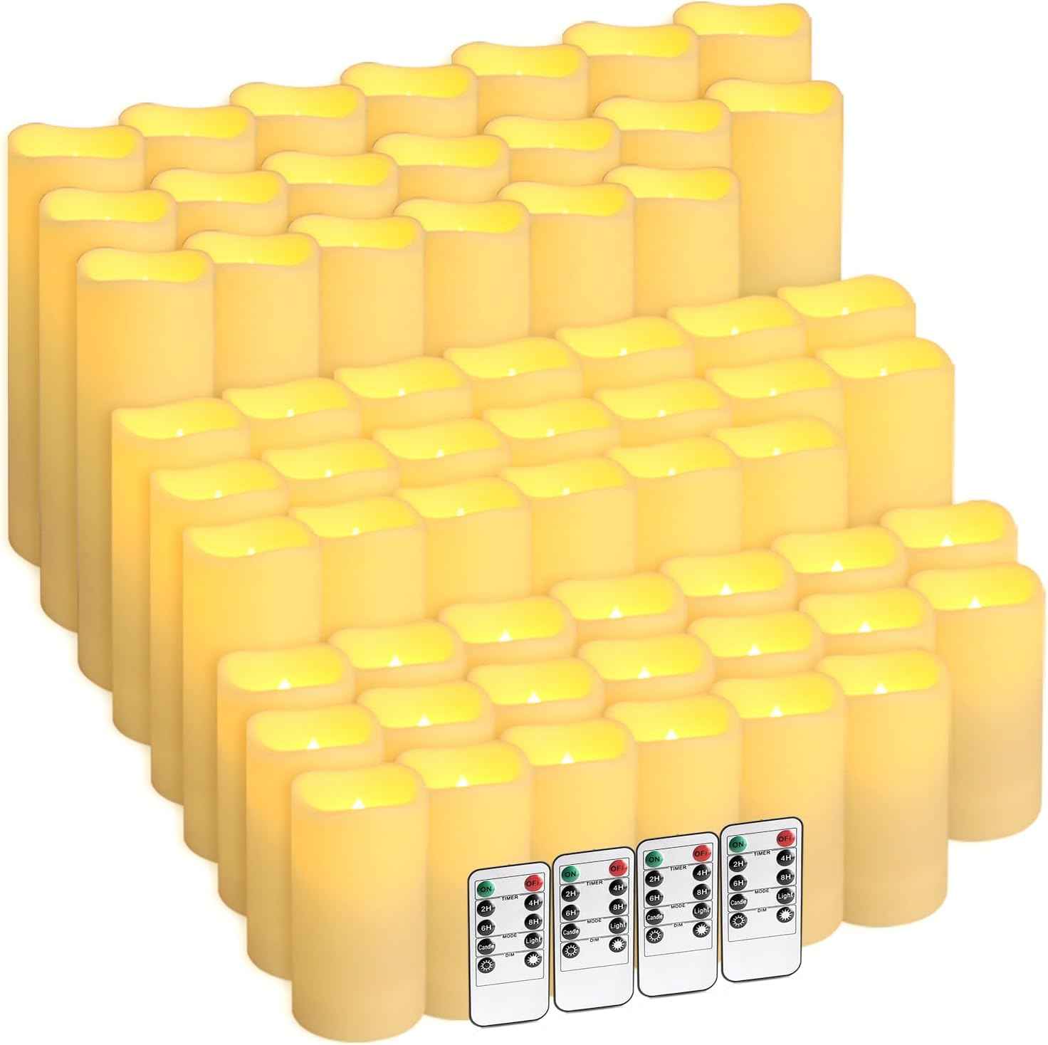 24-Pack Remote Control LED Flameless Candles - 3D Flame Timer Candles for Home, Weddings & Holidays