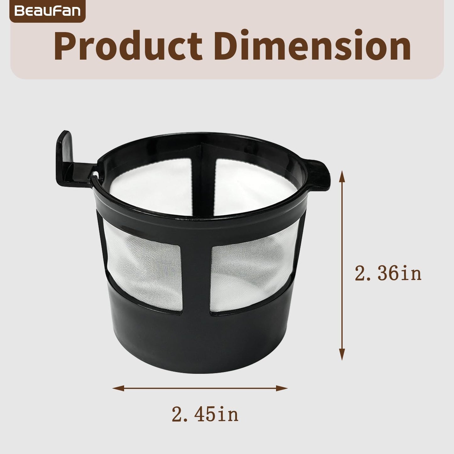 Beaufan 1 Pack Reusable Coffee Filter Compatible with BLACK+DECKER CM618 Single Serve Coffee Maker