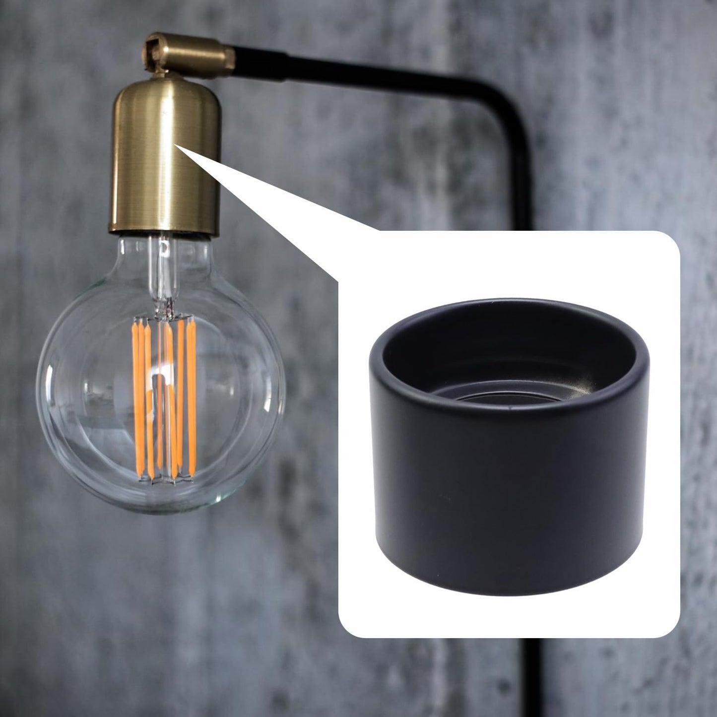 Wealrit 4 Pcs Metal Light Socket Shade Ring Lamp Shade Collar Rings Lock E26 Ceramic/Porcelain Socket 1-1/2 Thread Diameter(Black)