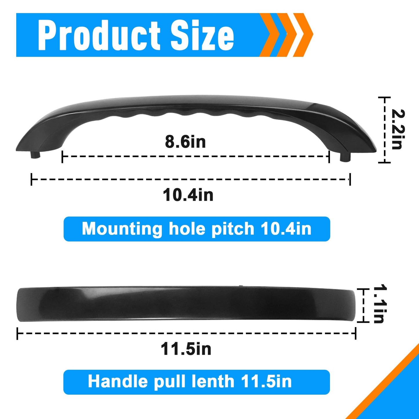 Wb15x10020 Replacement Microwave Door Handle Kit for GE Spacemaker XL Series, JVM1339BW, JVM1350BW, JVM1330BW, Black