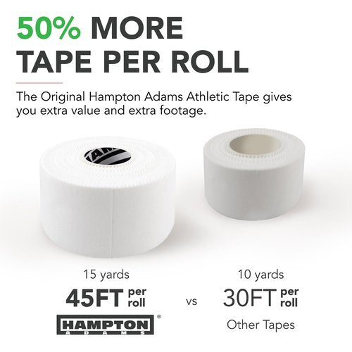 Hampton Adams | As Seen on Shark Tank | Original Athletic Sports Tape (3-Pack) | 45ft Rolls | Very Strong Easy Tear NO Sticky Residue | Best Tape for Athlete & Trainers | Fingers Ankles Wrist (Beige)