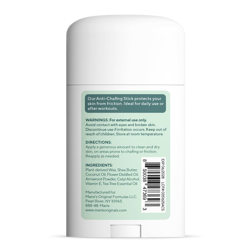 Marie Originals Chafix Anti Chafing Stick – 2.5oz | Plant-Based Anti Chafe Stick with Shea Butter, Arrowroot & Tea Tree | Sweat & Water Resistant, No White Residue, Non Greasy Thigh Rub Protection