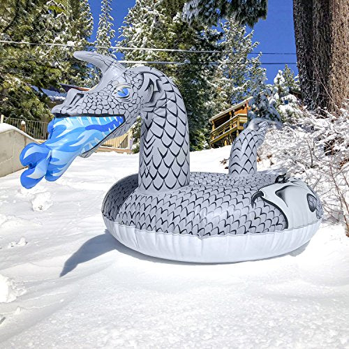 Ice Dragon Snow Tube - 44 Inch Inflatable Sled for Kids & Adults