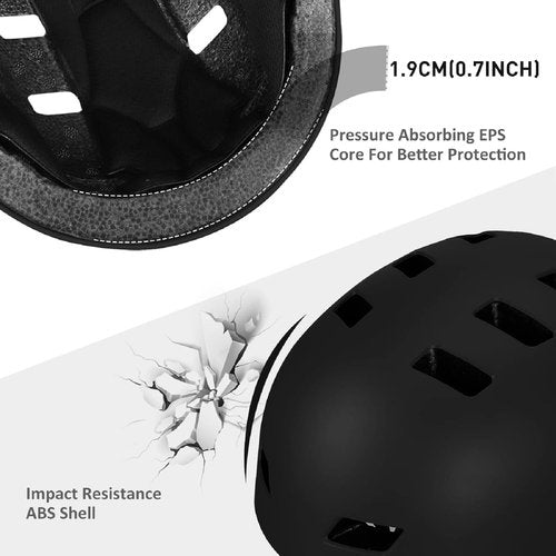 Bike Helmet 3 Sizes for Teenager Kids Youth Adults,Bavilk Skateboard Helmet Adjustable Multi-Sport Bicycle Cycling Scooter Roller Skate Inline Skating Rollerblading for Girls Boys Women Men Teen