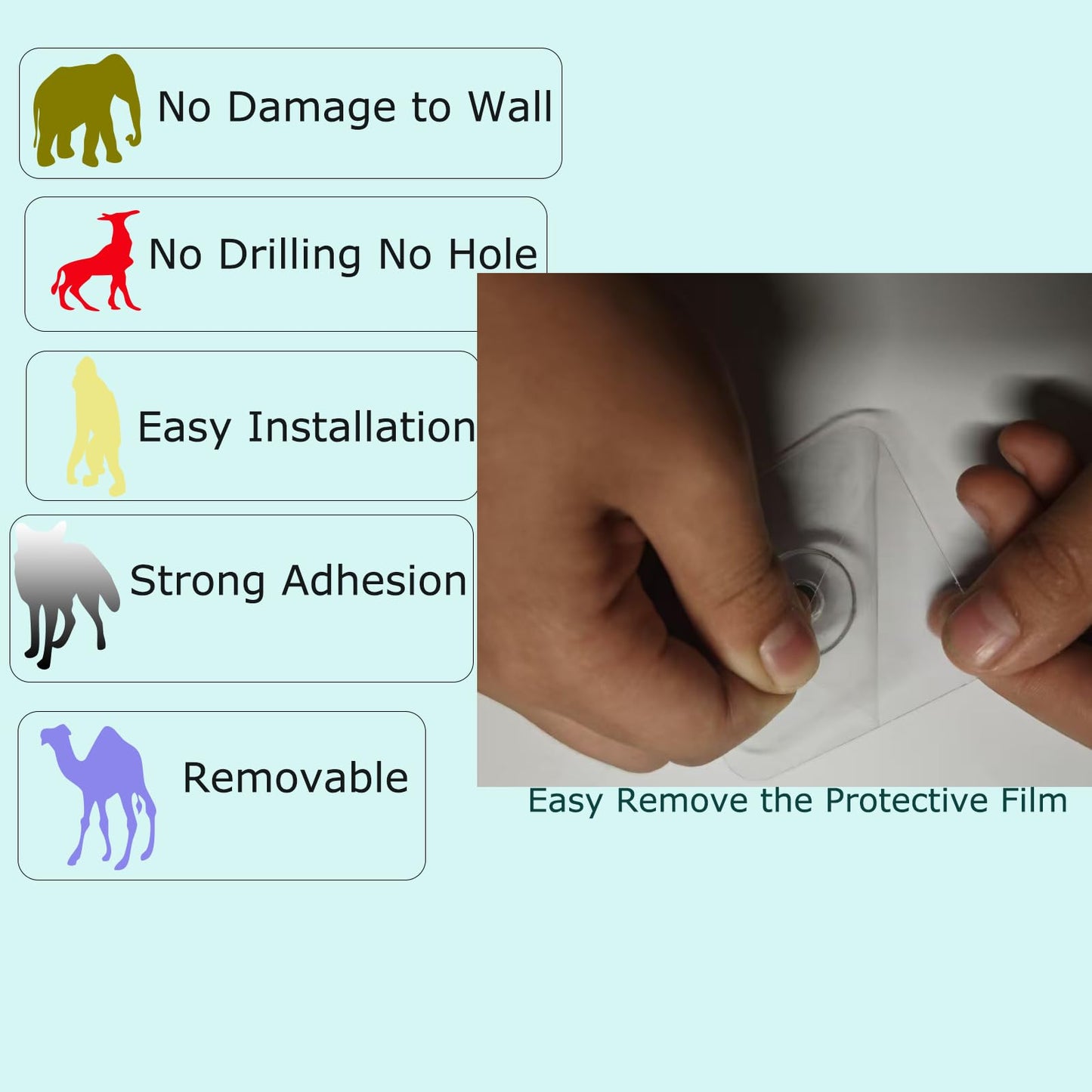 Aufuga No Hole No Drilling Adhesive Ceiling Hooks for Hanging Plants Lights Wind Chimes Lantern, Sticky J Hooks Eye Hook for Hanging Indoor Outdoor (Black+White_Round_2.4", 10)