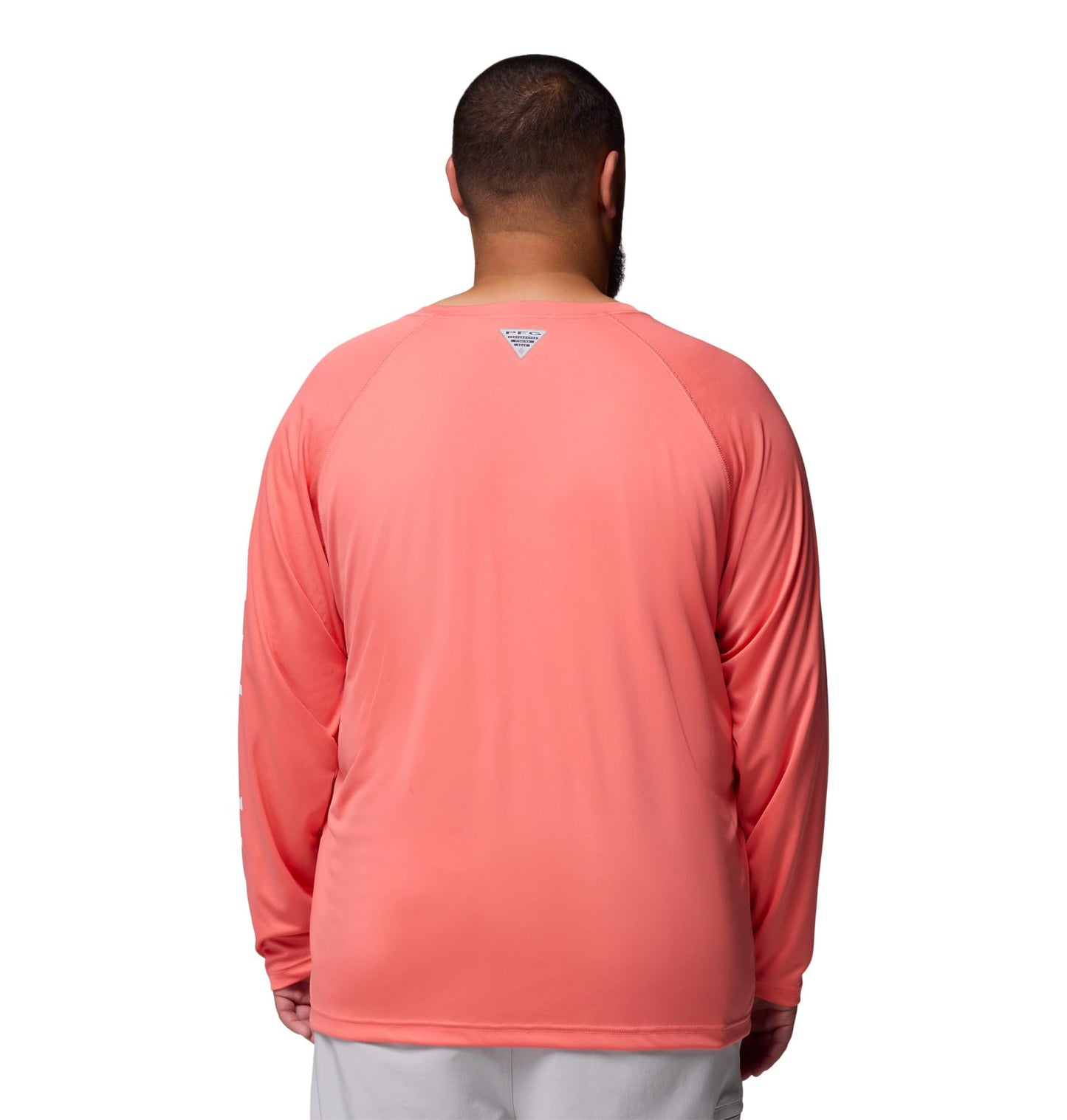 Columbia Men's PFG Terminal Tackle Long Sleeve Fishing Shirt, Melonade/White Logo, 1X