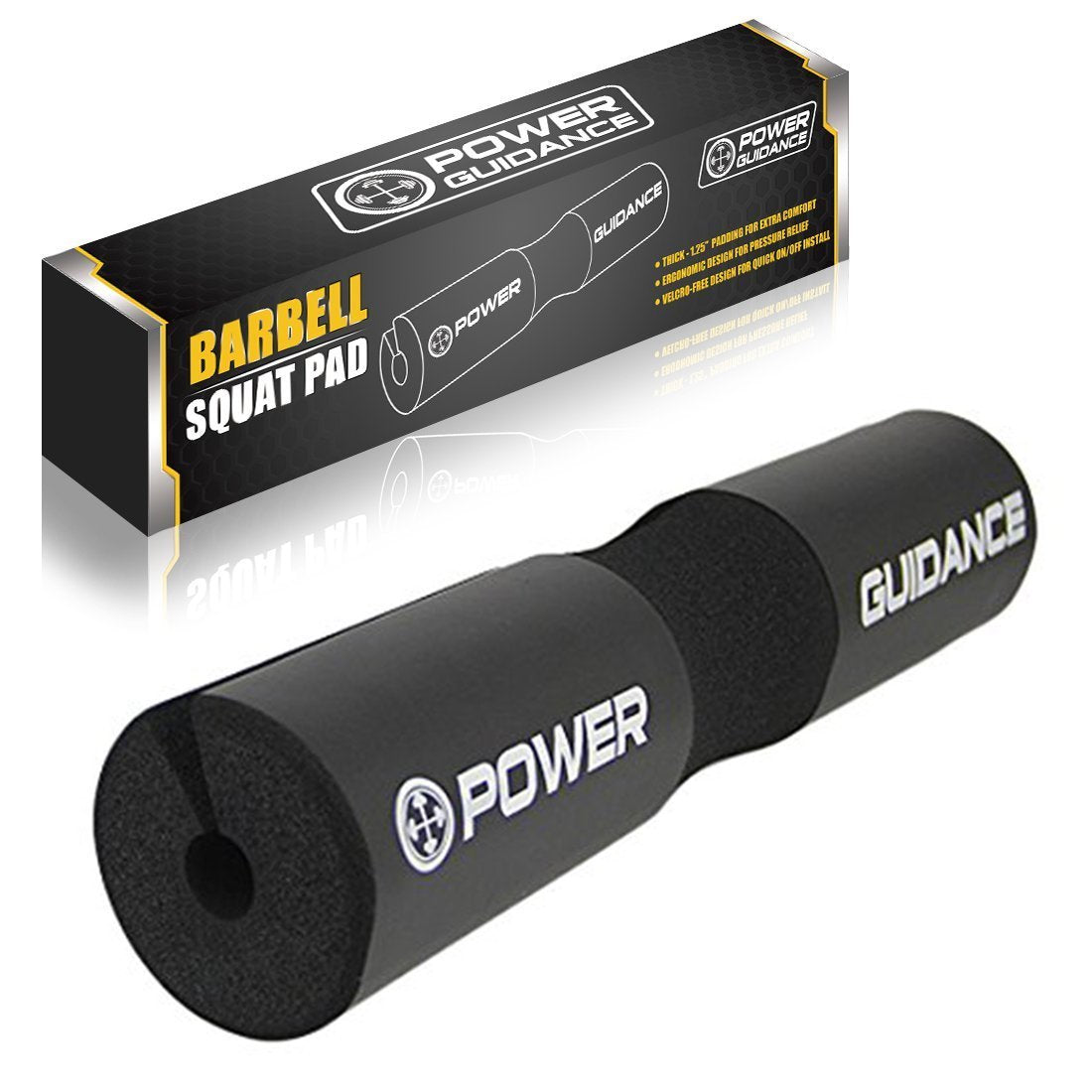 POWER GUIDANCE Barbell Squat Pad - Neck & Shoulder Protective Pad - Great for Squats, Lunges, Hip Thrusts, Weight Lifting & More - Fit Standard and Olympic Bars Perfectly Pink&White