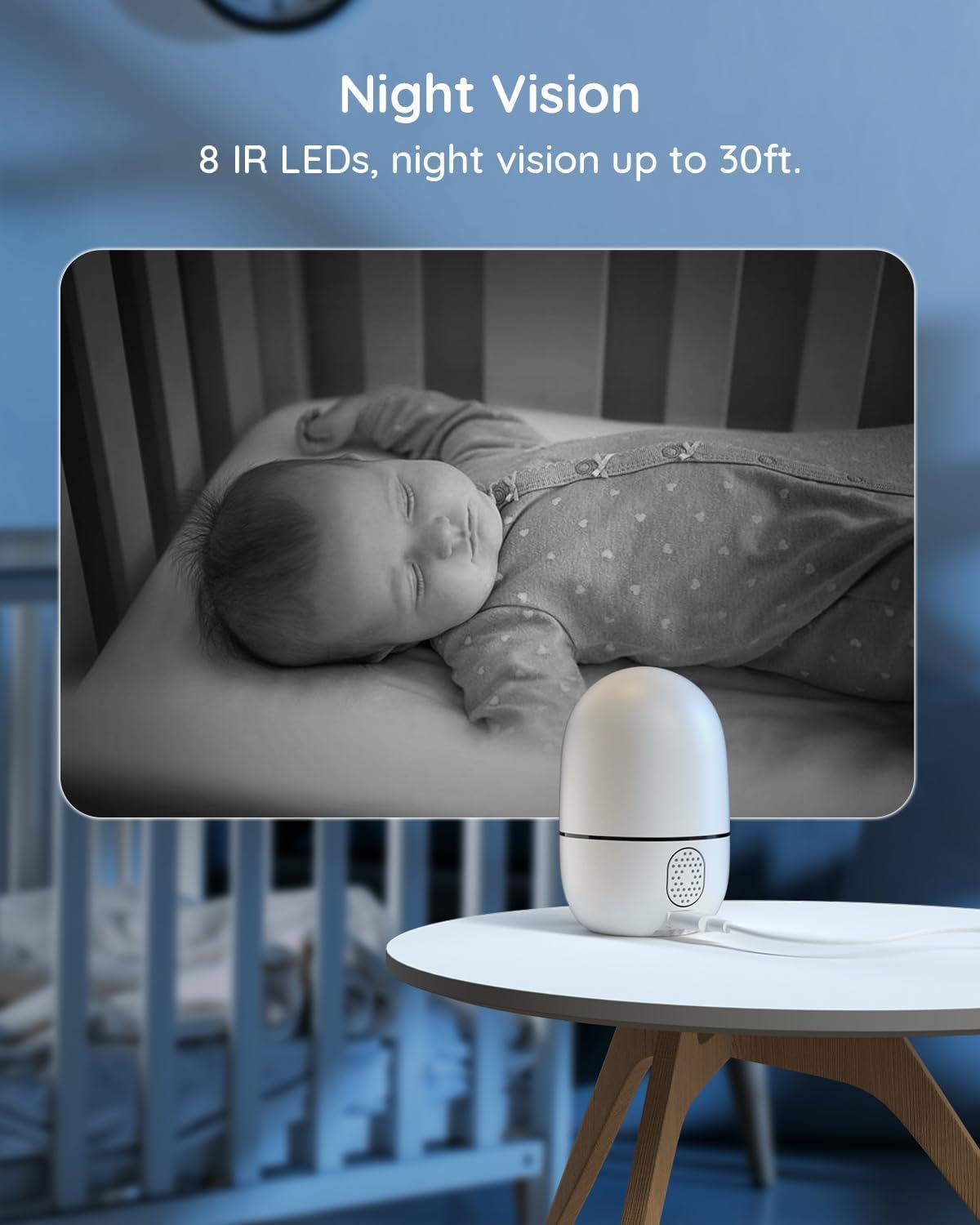XD1 Indoor WiFi Security Camera - 360° PTZ Baby & Pet Monitor with Night Vision, Motion Tracking, 2-Way Audio, No Subscription Required