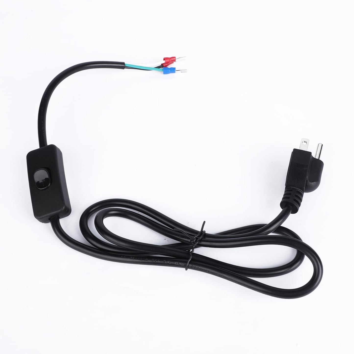 DROK 4FT Power Cable 3 Prong Grounding Plug, AC Power Cord Extension Cord with Switch On/Off and Fork Terminal Connectors, AC/DC Adapter 18 AWG for Electrical Testing, AC to DC Converter 110V to 12V