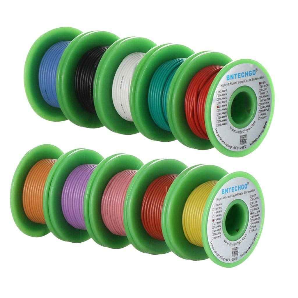 16 AWG Silicone Wire Kit - 10 Colors, 25 ft Each, Flexible Tinned Copper