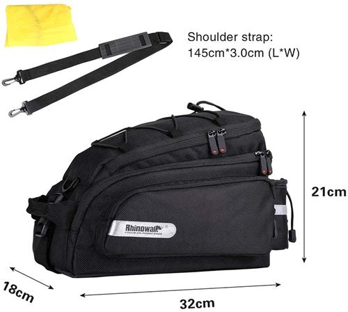 HUNTVP Bike Trunk Bag 12L Waterproof Bike Pannier for Bicycle Cargo Rack Saddle Bag Laptop Luggage Bag Rack Bicycle Bag