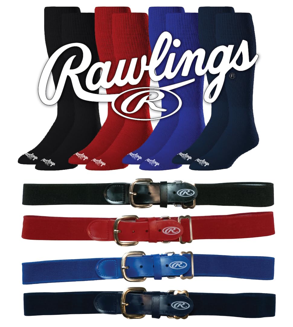 Rawlings Belt & Socks Combo | Baseball/Softball | Navy Blue | Medium