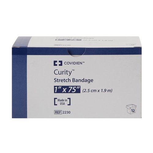 Curity Conforming Bandage, Cotton/Polyester, 1-Ply, 1" x 75", Roll Shape, Sterile, 12 Count, 1 Pack