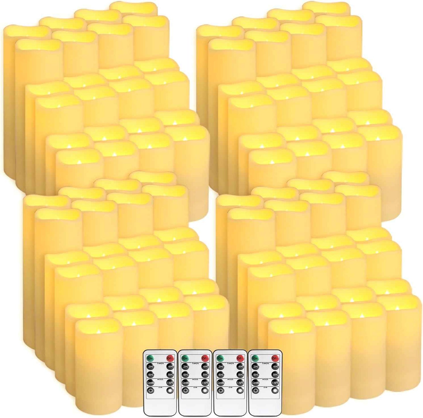 24-Pack Remote Control LED Flameless Candles - 3D Flame Timer Candles for Home, Weddings & Holidays