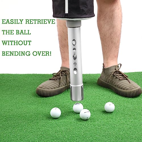 HOW TRUE Black Golf Ball Shag Bag with Aluminum Handle & Frame Holds 70 Balls