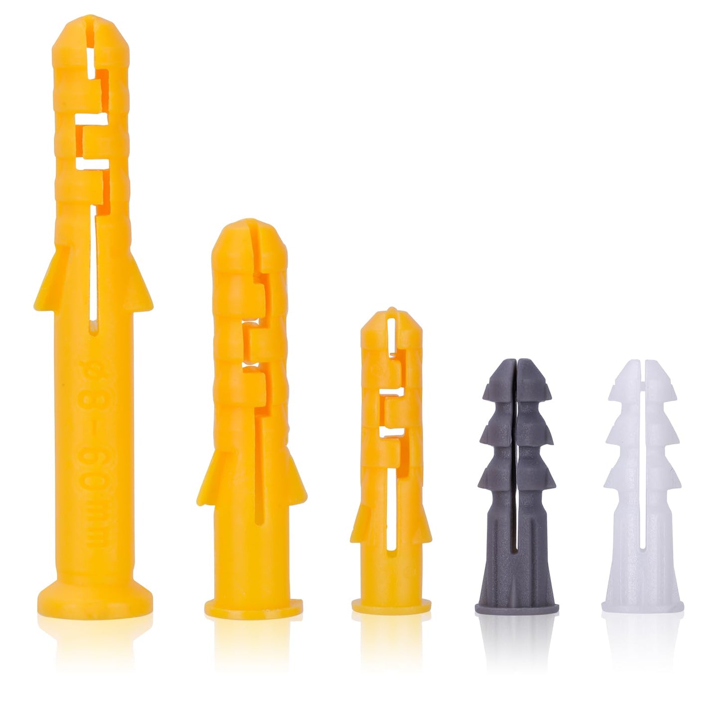 200 Pcs Premium Quality Plastic Drywall Wall Anchors (Screws No Included),Bulk Pack #6x1