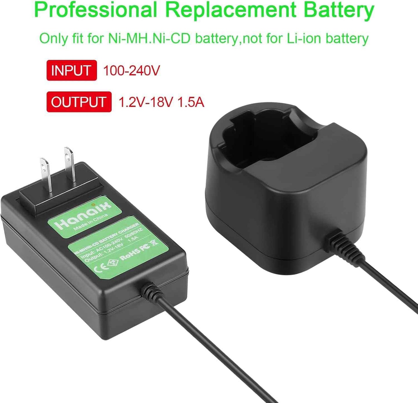 Hanaix 7.2V Max Ni-MH Charger Fit for Dremel 7700-01 7700-02 and Compatible with Dremel Battery 5000 755-01 757-01 7300 New