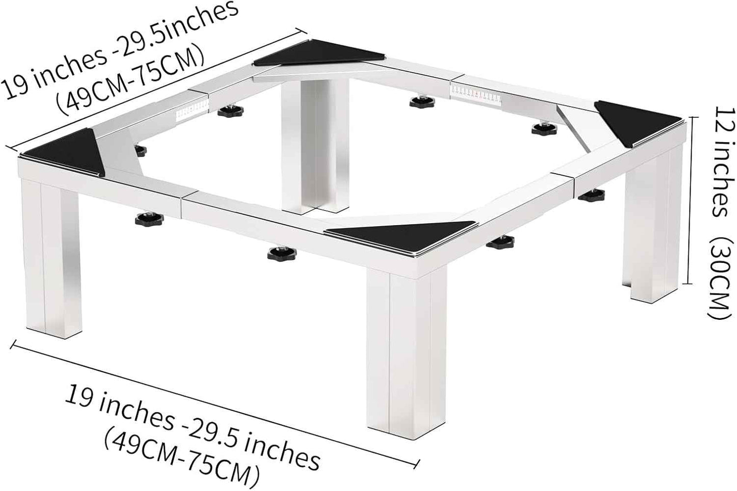 Heavy Duty Stainless Steel Mini Fridge & Washer Dryer Stand with 4 Strong Feet - Universal Appliance Base (Large)