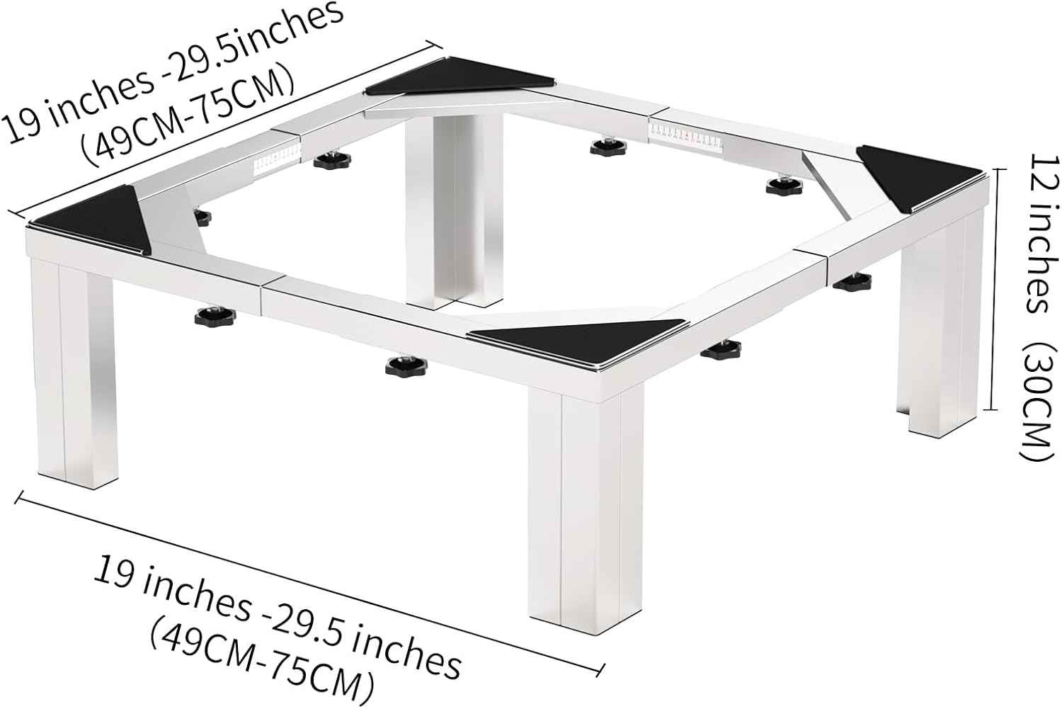 Heavy Duty Stainless Steel Mini Fridge & Washer Dryer Stand with 4 Strong Feet - Universal Appliance Base (Large)