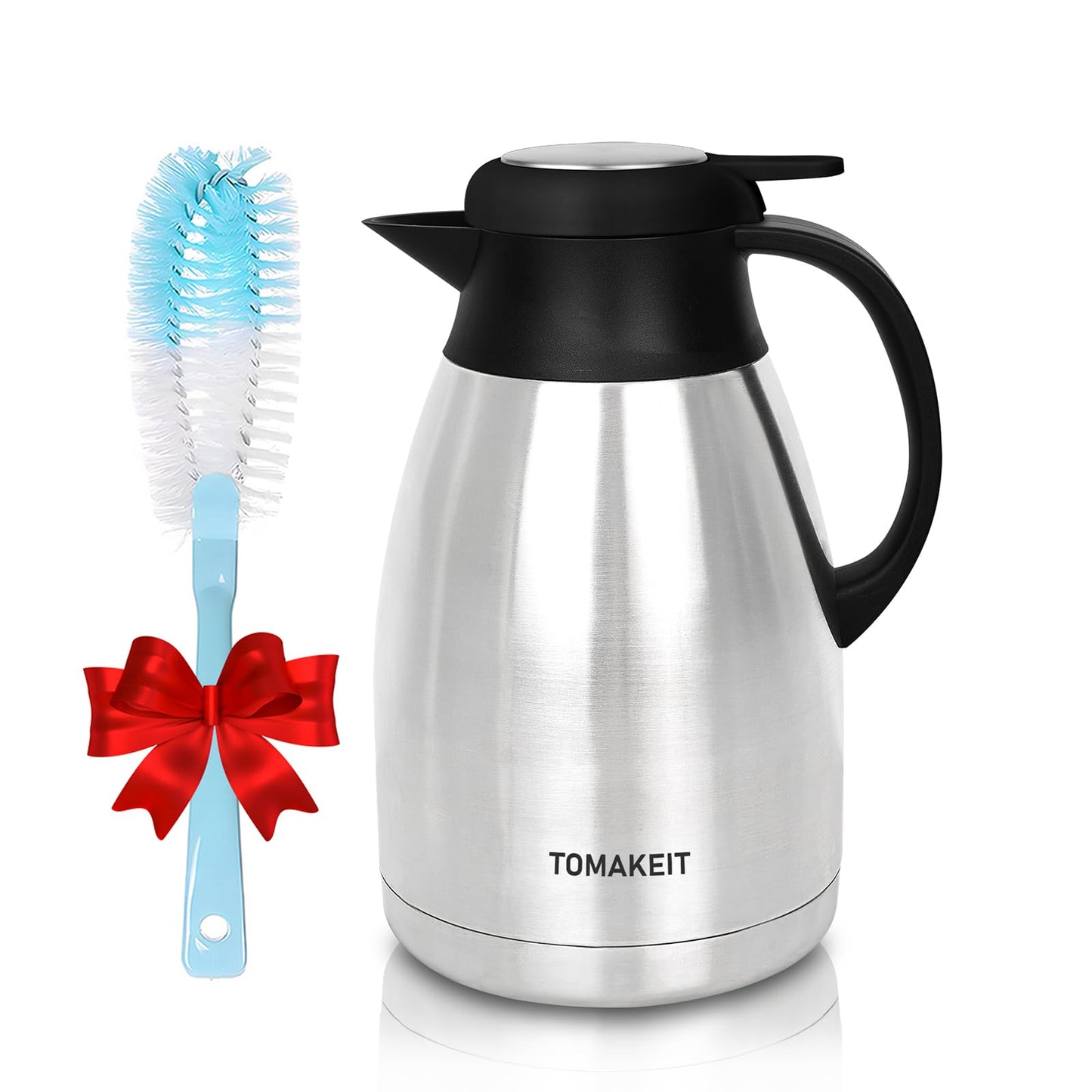 Thermal Coffee Carafe, 2L/68 Oz Stainless Steel Vacuum Insulated Thermoses, Double-Wall Design, 24-Hour Hot & Cold, Leak-Proof, Portable for Travel,Camping,Office