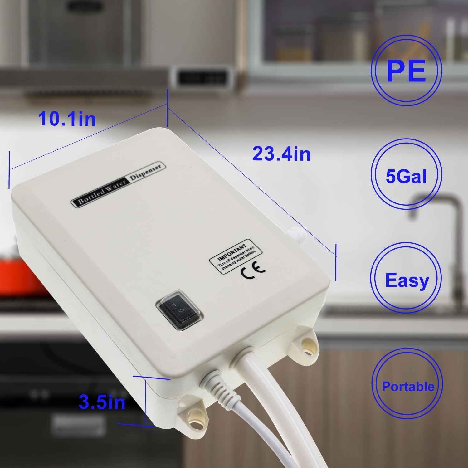 Electric Water Dispenser Pump for 5 Gallon Bottles - Quiet 110V Water Pump for Kitchen & Refrigerator