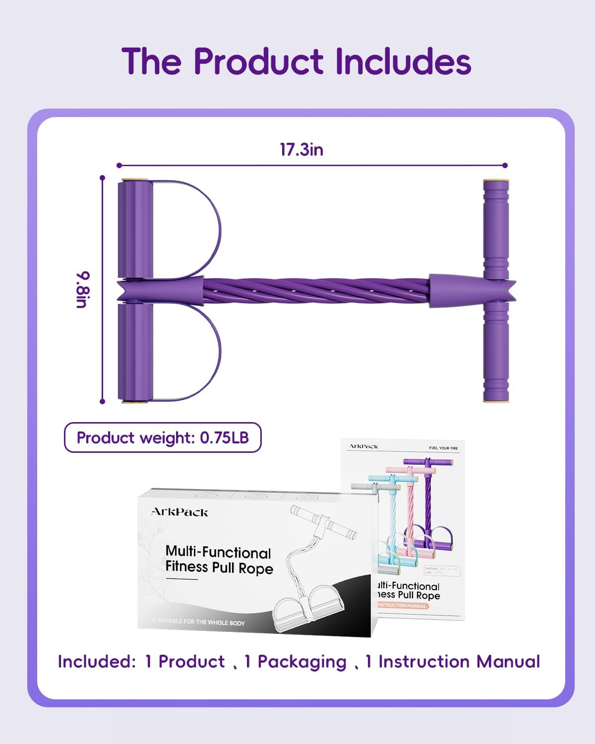 Skiennix Pedal Resistance Band - 6-Tube Elastic Fitness Pull Rope for Yoga & Pilates | Ideal for Legs & Arms