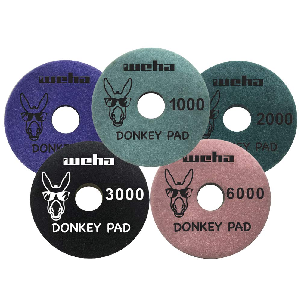 Weha 4 inch Donkey Quartz Face Polish Surface Polishing Pad - Full Set